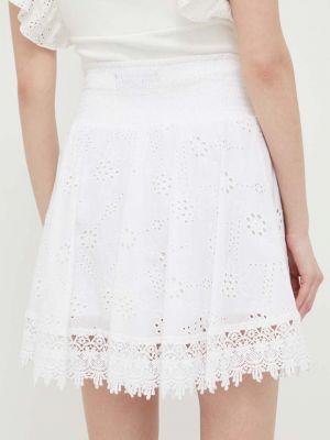 Bavlněné mini sukně Guess bílé