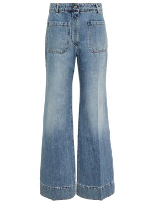 Voľné džínsy s vysokým pásom Victoria Beckham modrá