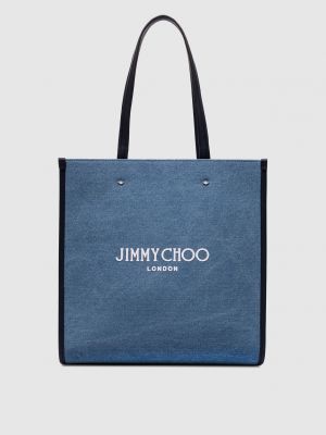 Синяя cумка с ручками Jimmy Choo