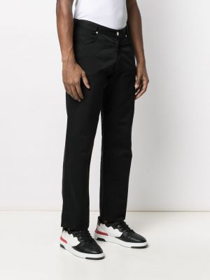 Rovné kalhoty Versace Pre-owned černé