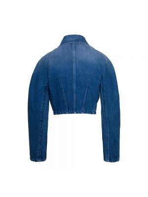 Kurtka jeansowa bawełniana Versace niebieska