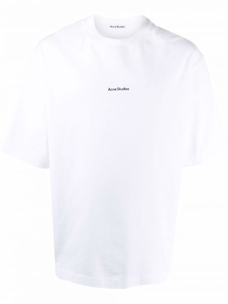 Koszulka bawełniana z nadrukiem Acne Studios biała