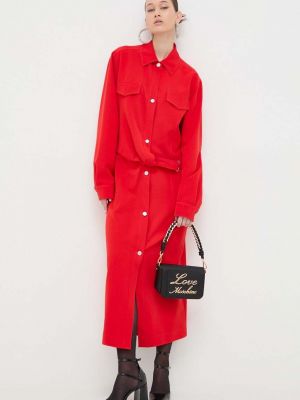 Midi haljina Moschino Jeans crvena