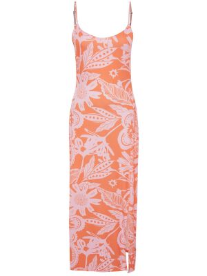 Πλεκτή μάξι φόρεμα με σχέδιο Trendyol πορτοκαλί