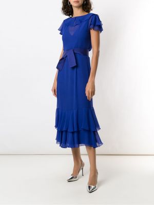 Hedvábné večerní šaty Gloria Coelho modré
