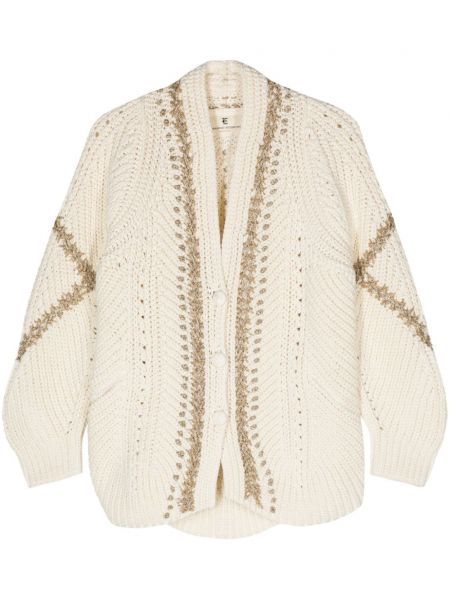 Cardigan lung din bumbac chunky Ermanno Scervino alb
