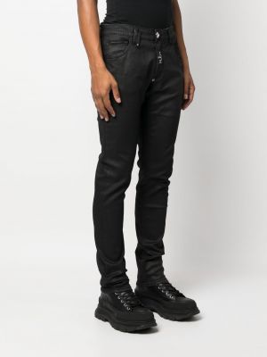 Blugi skinny cu talie joasă slim fit Philipp Plein negru