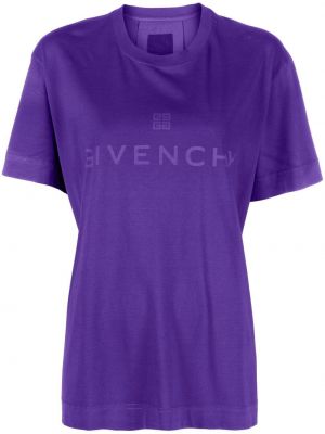 Тениска с принт Givenchy виолетово