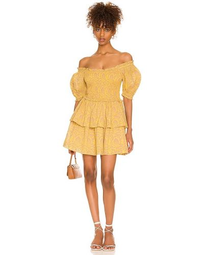 Sukienka mini z printem Cleobella, żółty