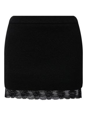 Шерстяная юбка Saint Laurent черная