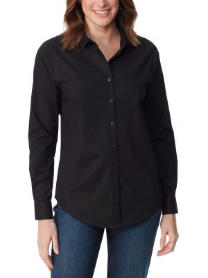 Приталенная рубашка с длинным рукавом Gloria Vanderbilt черная