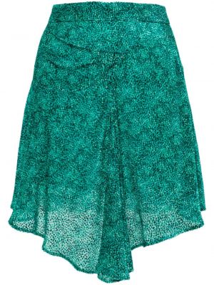 Asimetriškas sijonas velvetinis Isabel Marant žalia