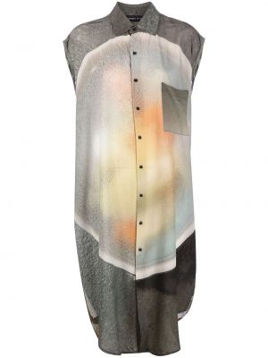 Kleid mit geknöpfter mit print Barbara Bologna grau