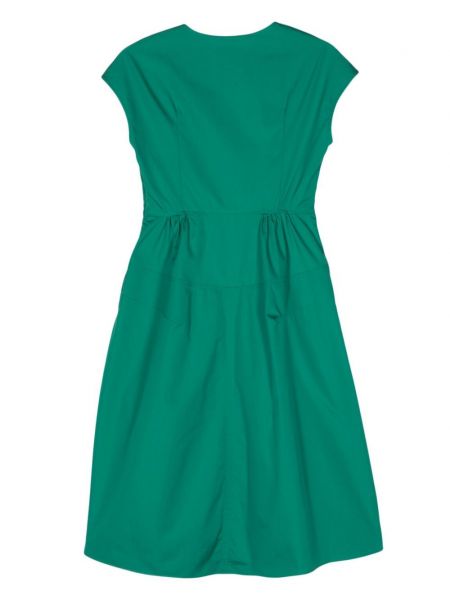 Kokvilnas midi kleita ar v veida izgriezumu Aspesi zaļš