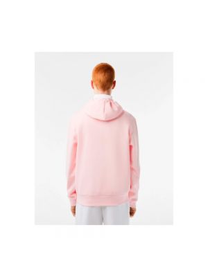 Sudadera con capucha de algodón de tela jersey Lacoste rosa