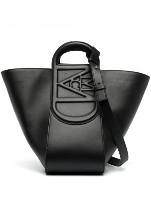 Δερμάτινη τσάντα shopper Mcm μαύρο