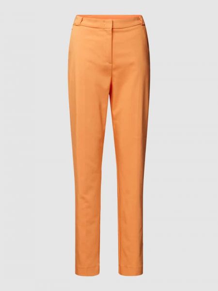 Spodnie slim fit w jednolitym kolorze Comma pomarańczowe
