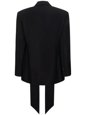 Viskózová vlnená bunda Mugler čierna