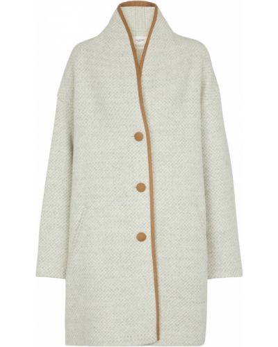 Cappotto corto di lana in tweed Marant étoile bianco