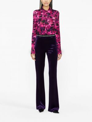 Džínová košile s potiskem s hvězdami Versace Jeans Couture růžová