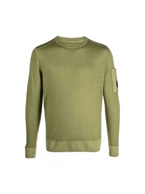 Maglione di lana in lana merino con scollo tondo C.p. Company verde