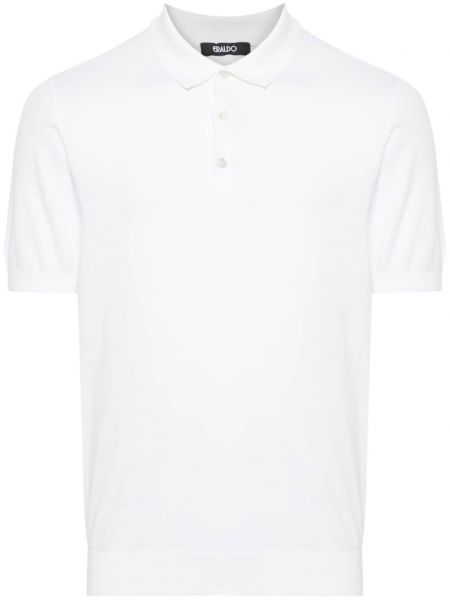 Pletena pamučna polo majica Eraldo bijela