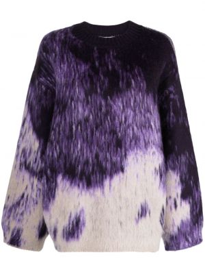 Вълнен пуловер с градиентным принтом The Attico виолетово