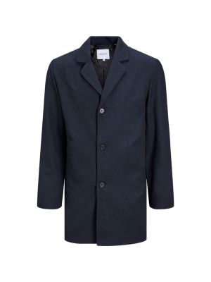 Vlněný kabát Jack & Jones modrý