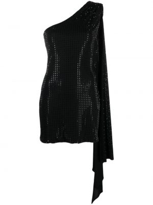 Krištáľové koktejlkové šaty David Koma čierna