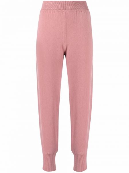 Pantalones de chándal de cintura alta de punto Alberta Ferretti rosa