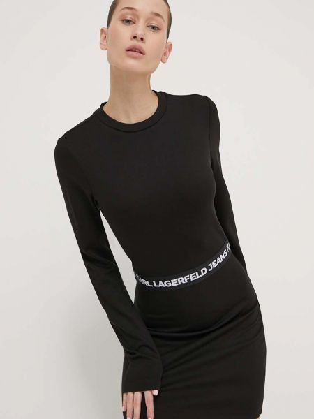Denim obleka Karl Lagerfeld Jeans črna