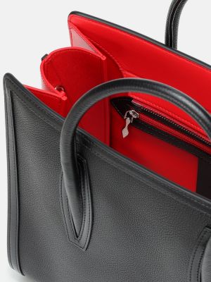 Kožená nákupná taška Christian Louboutin čierna