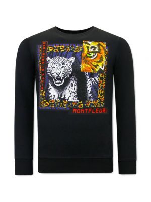 Sweatshirt mit tiger streifen True Rise schwarz
