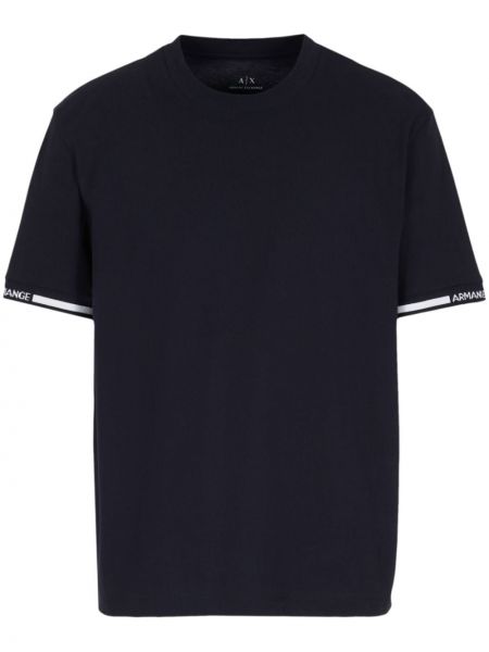 Памучна тениска с принт Armani Exchange синьо