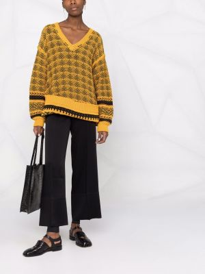Pullover mit v-ausschnitt Maison Margiela gelb