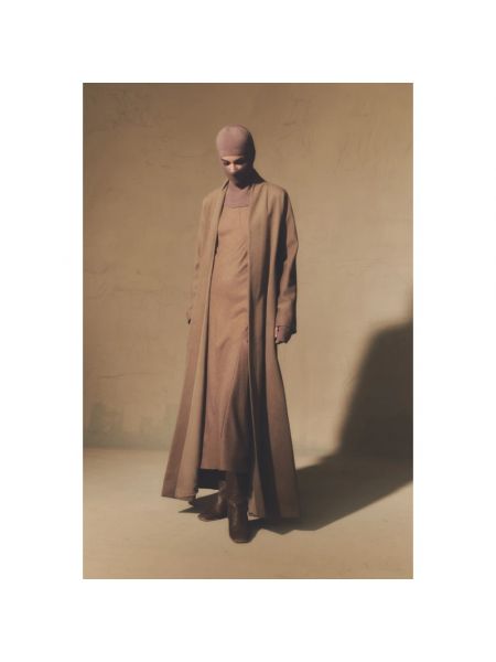 Abrigo de lana de seda Cortana marrón