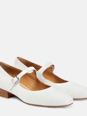Lakirane usnjene nizki čevlji Maison Margiela bela