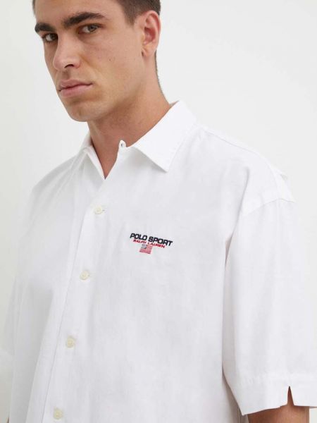 Pamučna košulja bootcut Polo Ralph Lauren bijela