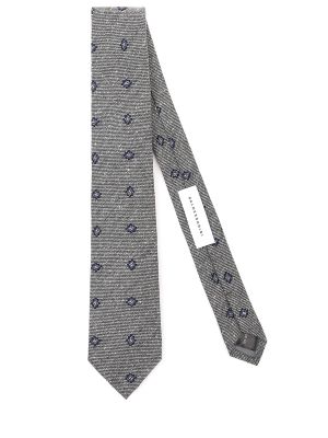 Шелковый шерстяной галстук Baldessarini серый