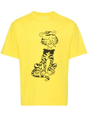 Bavlněné tričko s tygřím vzorem Aries žluté