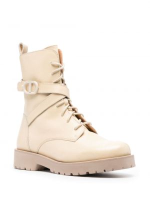 Leder ankle boots Twinset beige