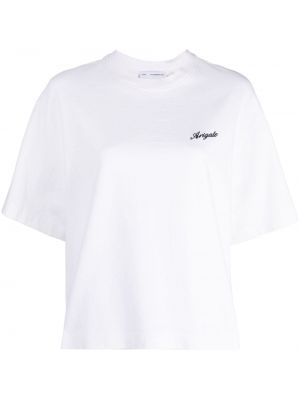 Памучна тениска бродирана Axel Arigato бяло