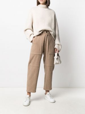 Pantalones rectos de pana Ami Paris marrón