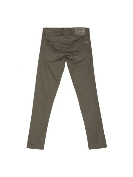 Pantalones rectos de lino de algodón con bolsillos Tramarossa verde
