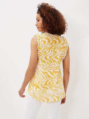 Блузка без рукавов с принтом с абстрактным узором Phase Eight желтая