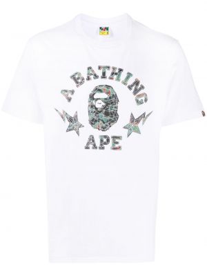 Mustriline puuvillased t-särk A Bathing Ape® valge