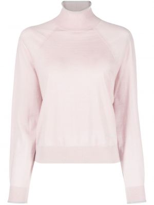 Džemperis ar augstu apkakli Emporio Armani rozā