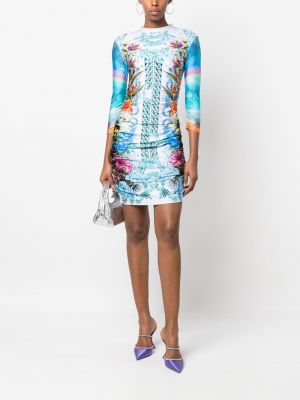 Sukienka mini z nadrukiem Philipp Plein niebieska