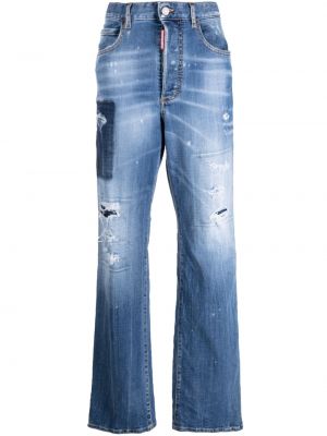 Straight leg jeans a vita alta Dsquared2 blu