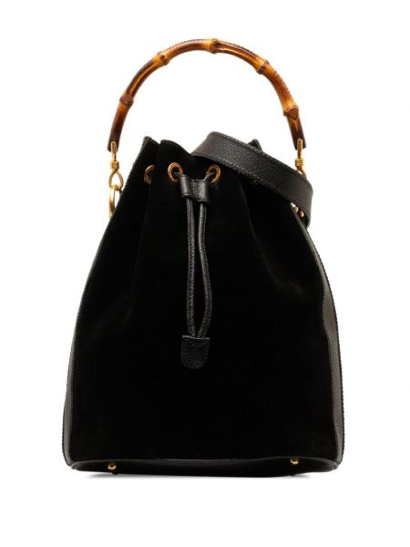 Τσάντα τσάντα σουέτ μπαμπού Gucci Pre-owned μαύρο